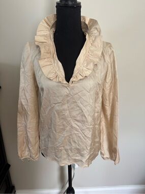 Elizabeth McKay Cream Ruffle Collar Long Sleeve Top